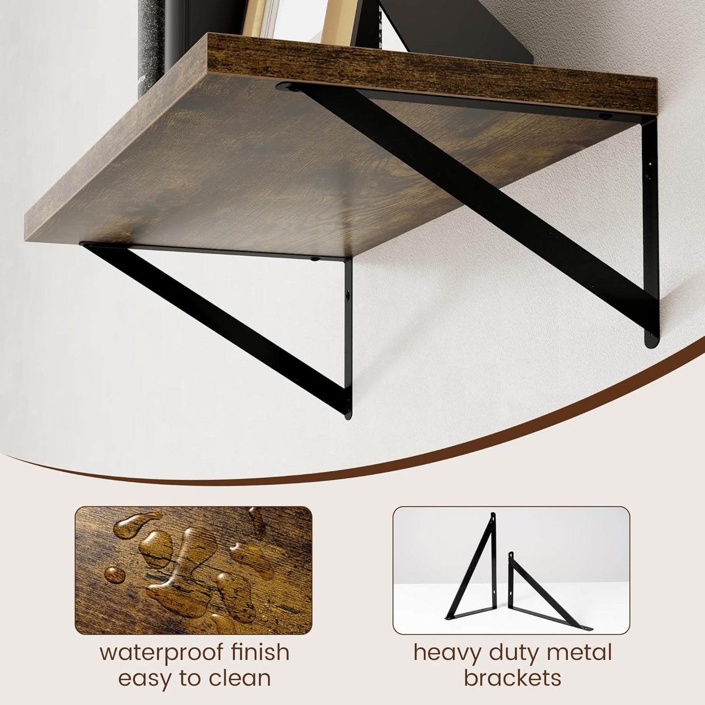 ShelfLoft 24" Wide x 12" Deep Wall Mounted Floating Shelves, 2 Pack