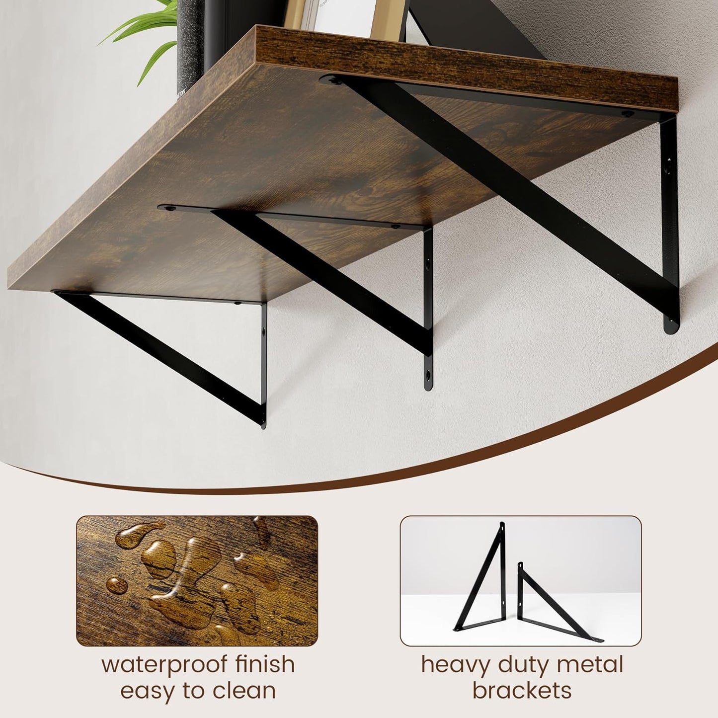 ShelfLoft 36" Wide x 12" Deep Wall Mounted Floating Shelves, 2 Pack