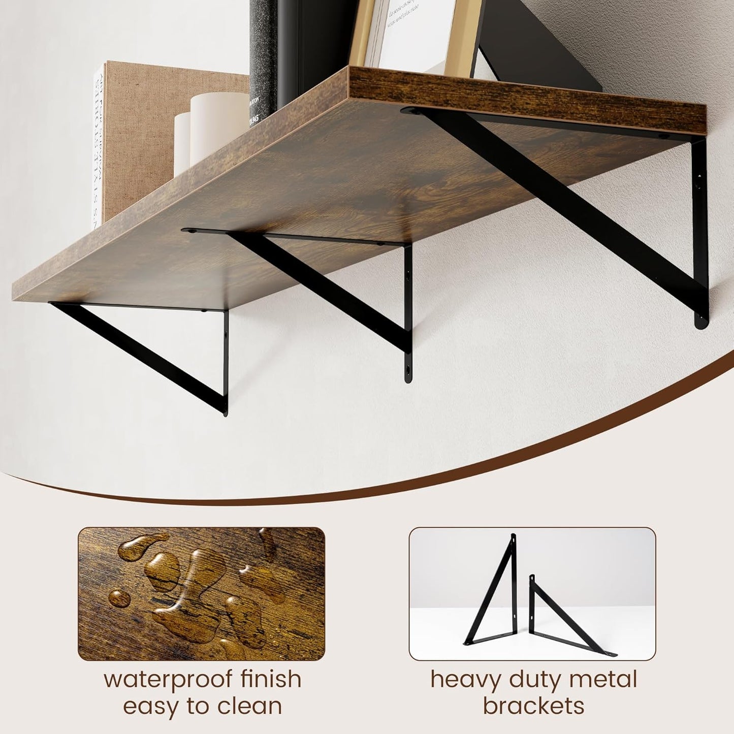 ShelfLoft 48" Wide x 12" Deep Wall Mounted Floating Shelves, 2 Pack