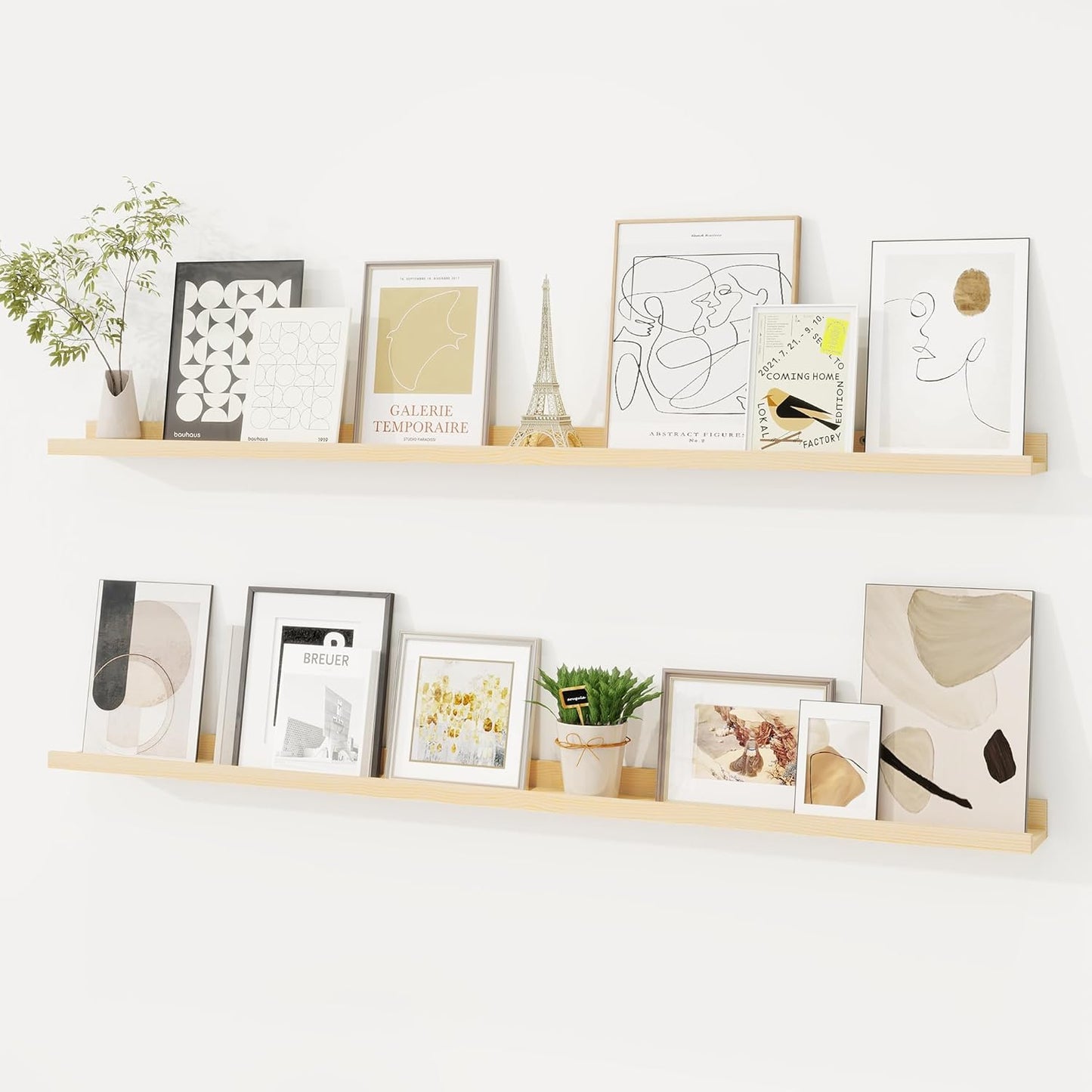 Shelfloft 3.5 Inch Deep Picture Ledge Shelf Solid Wood Wall Shelves