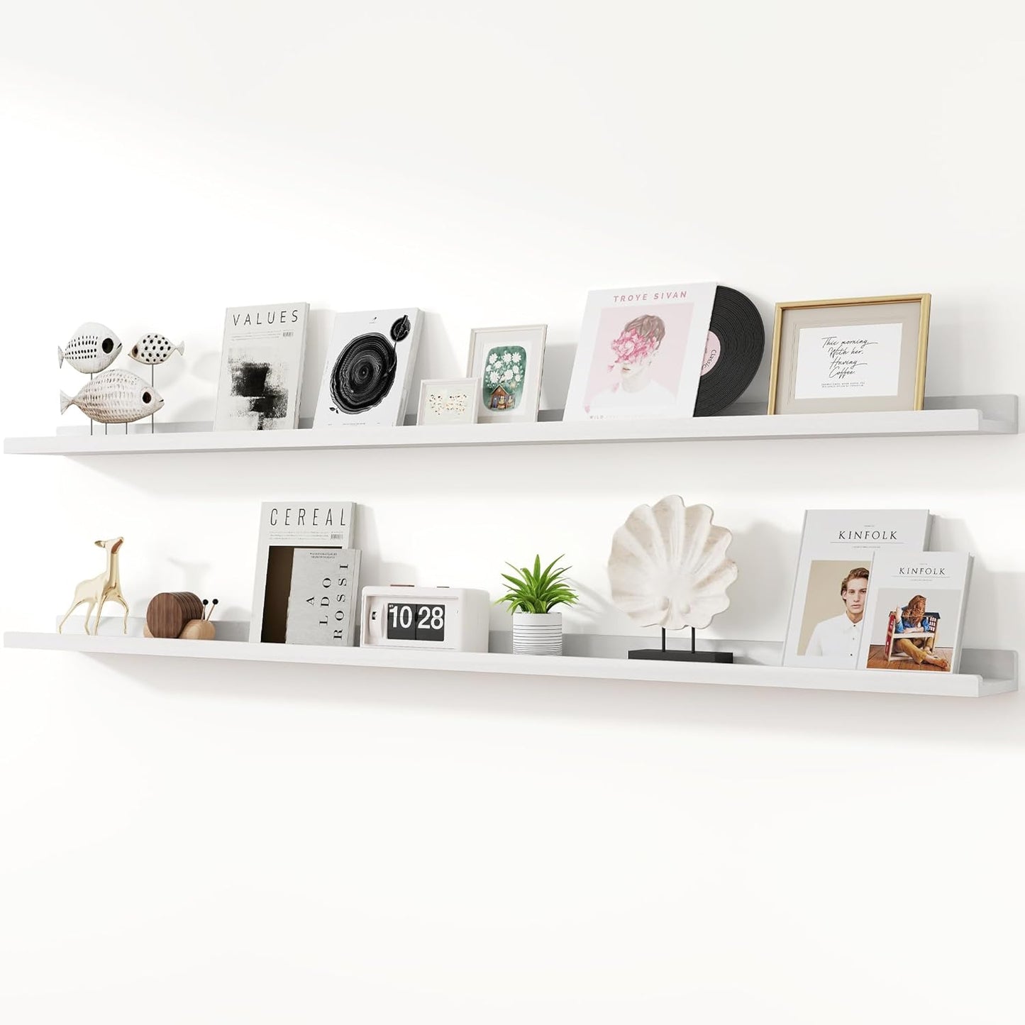 ShelfLoft 5.5 Inch Deep 60lbs Picture Ledge Shelf Wood Floating Shelves