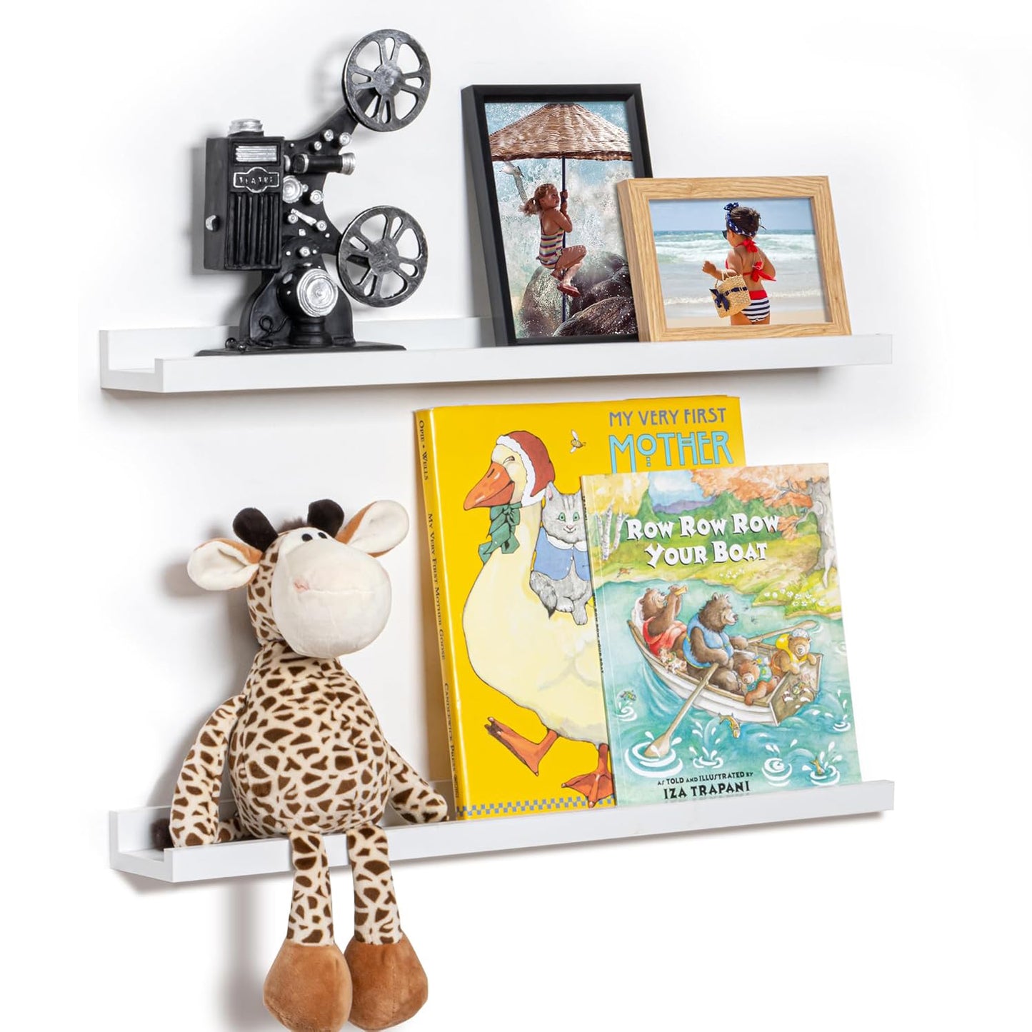 ShelfLoft 24" Wide x 3.5" Deep Picture Ledge Shelf Wall Storage Floating Shelves, 2 Pack