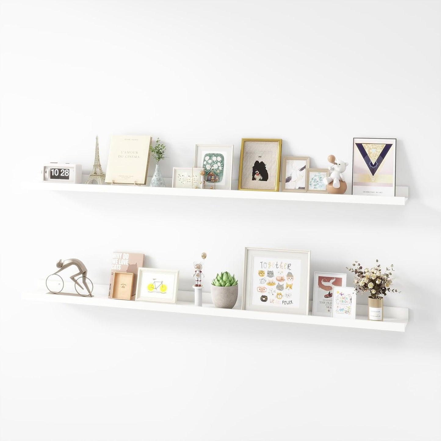 ShelfLoft 5 Inch Deep Picture Ledge Shelf Wood Floating Shelves