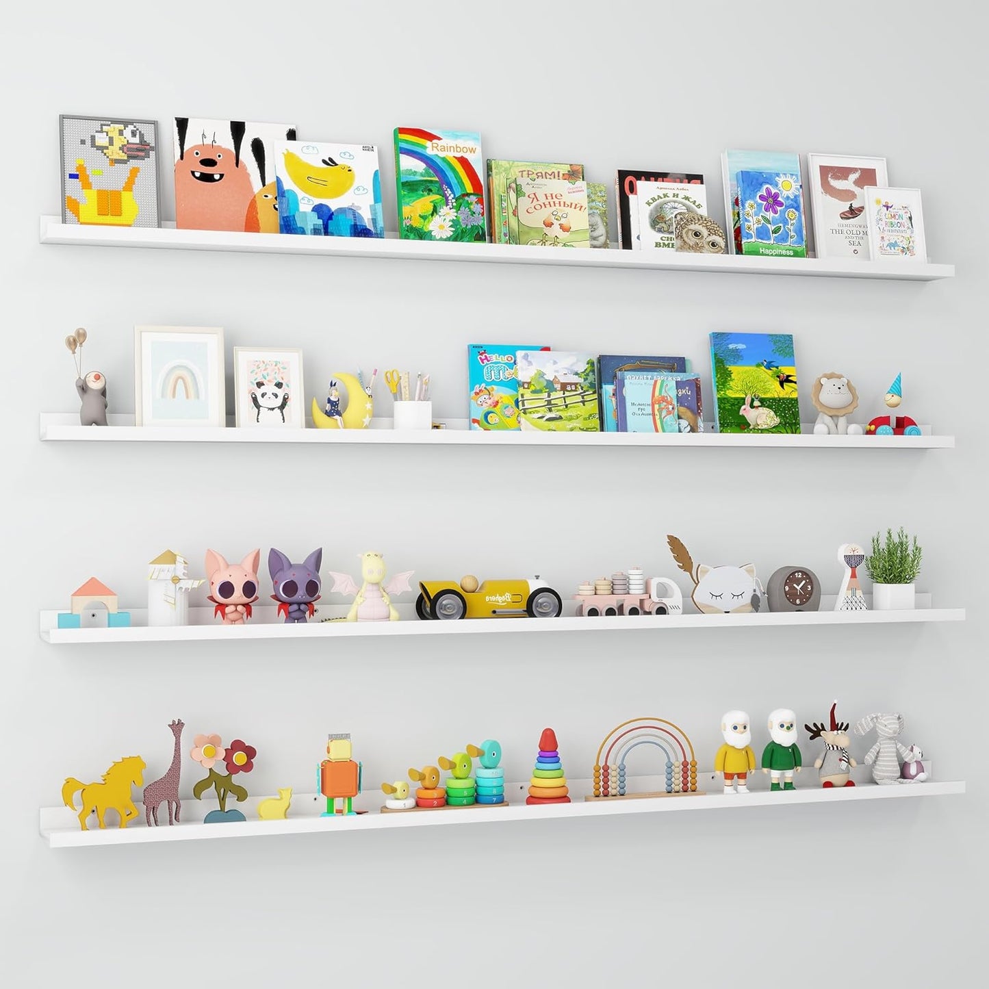 ShelfLoft 5.5 Inch Deep Picture Ledge Shelf Wall Display Floating Shelves with Lip