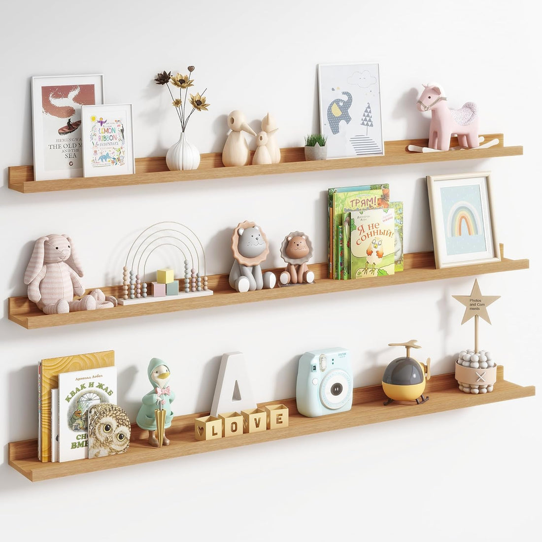 ⭐️Floating Shelves-004⭐️How Families Across the East and West Coasts Choose Picture Ledge Shelves for Wall Art?