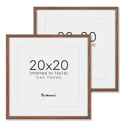 ShelfLoft 20"x20" Oak Wood Picture Frame