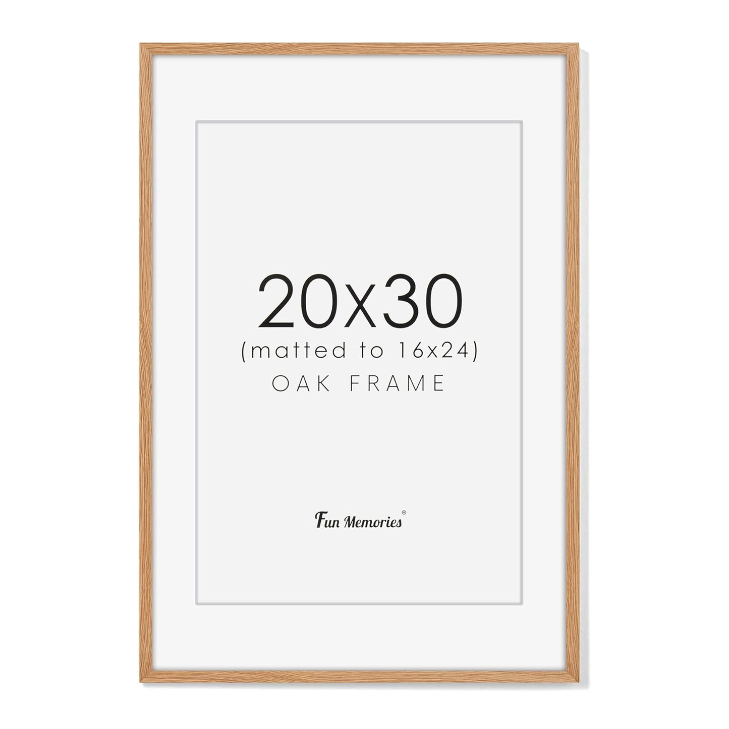 ShelfLoft 20"x30" Oak Wood Picture Frame