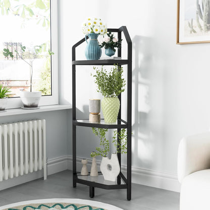 ShelfLoft 3-5 Tier 40”-70” Corner Storage Bookshelf Plant Stand