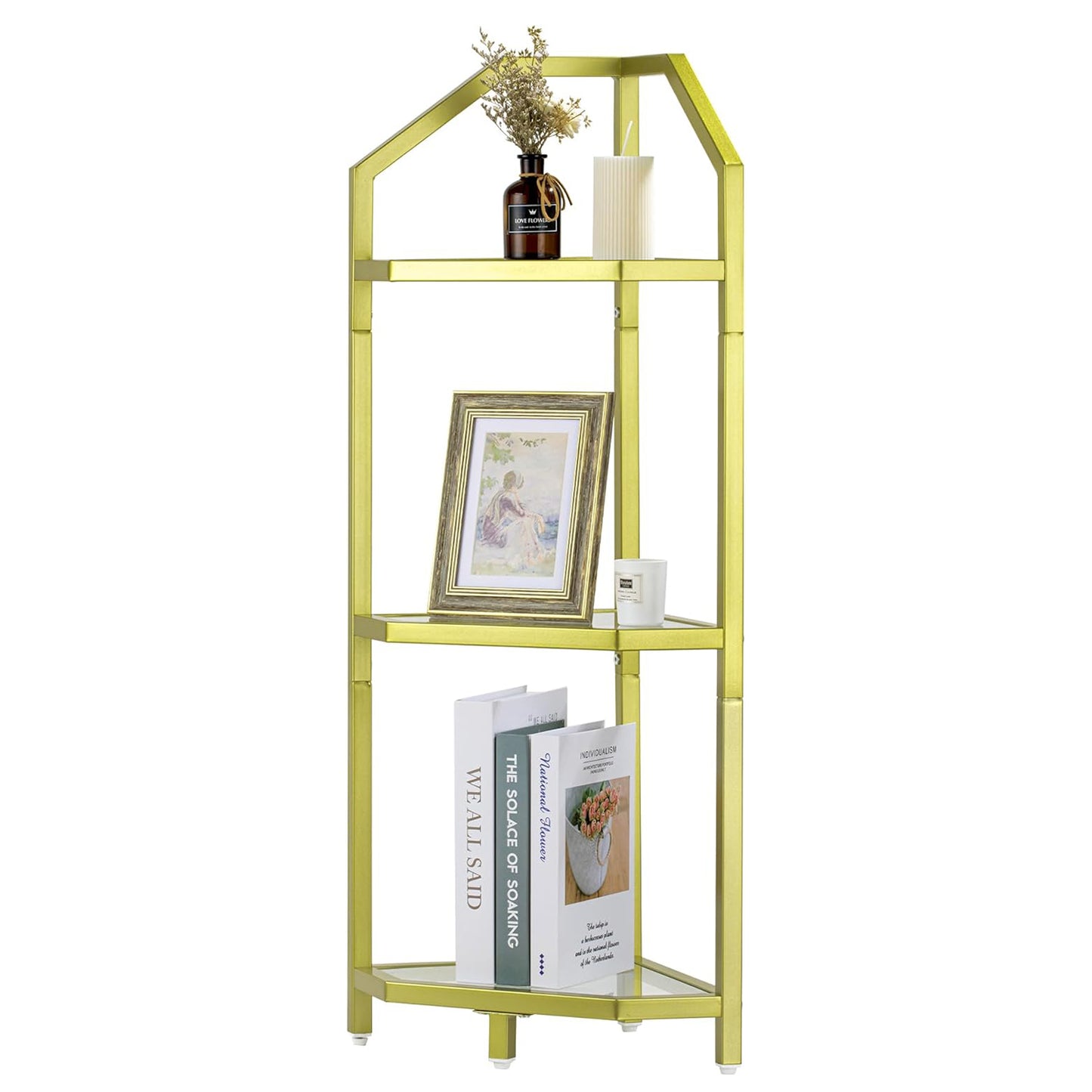 ShelfLoft 3-5 Tier 40”-70” Corner Storage Bookshelf Plant Stand