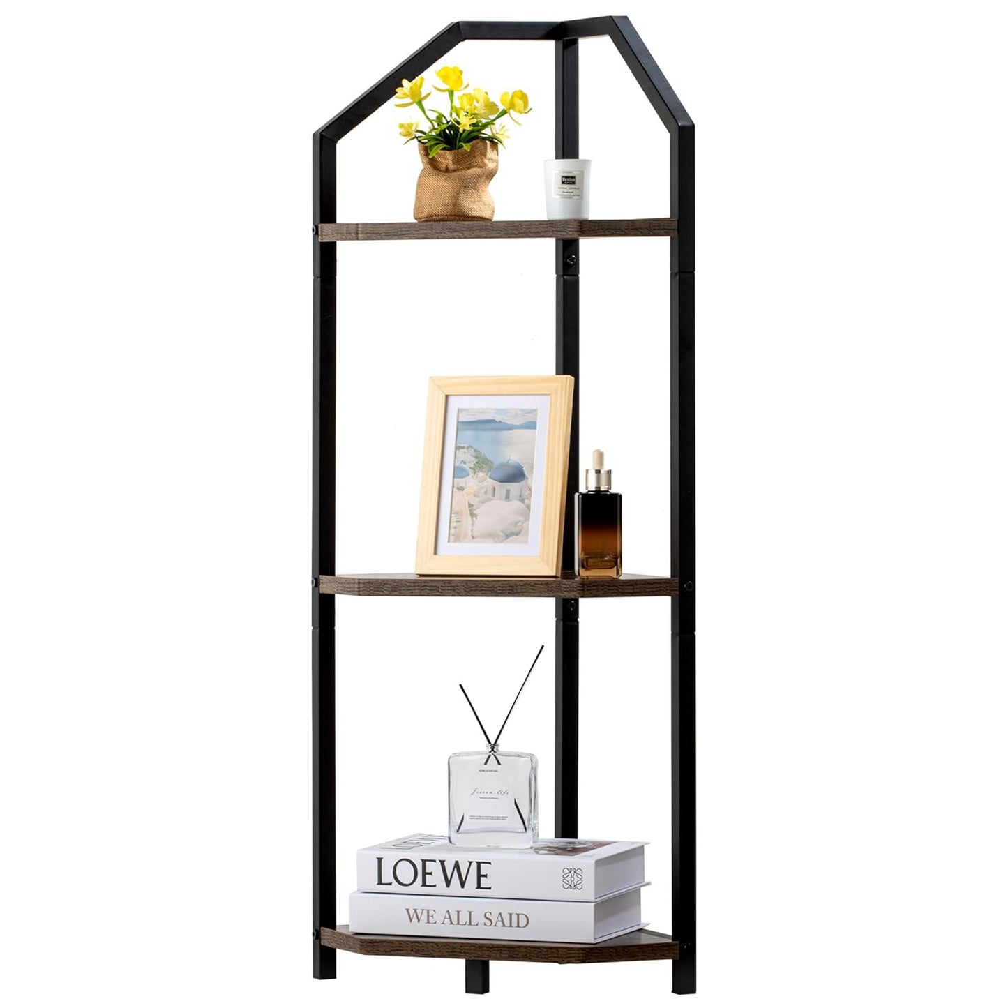 ShelfLoft 3-5 Tier 40”-70” Corner Storage Bookshelf Plant Stand