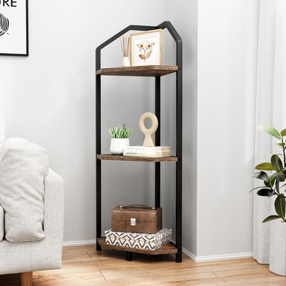 ShelfLoft 3-5 Tier 40”-70” Corner Storage Bookshelf Plant Stand