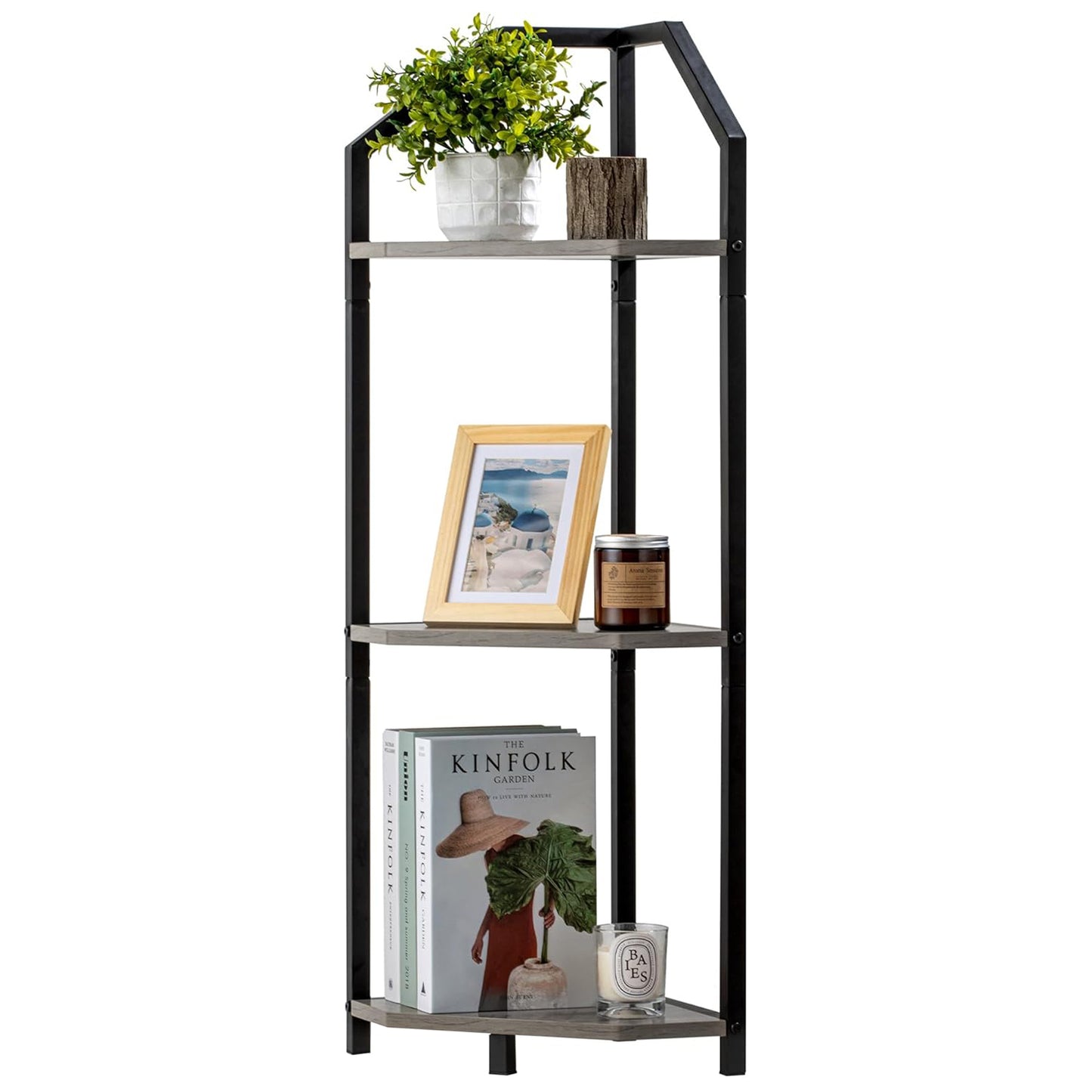 ShelfLoft 3-5 Tier 40”-70” Corner Storage Bookshelf Plant Stand