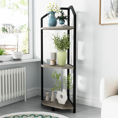 ShelfLoft 3-5 Tier 40”-70” Corner Storage Bookshelf Plant Stand