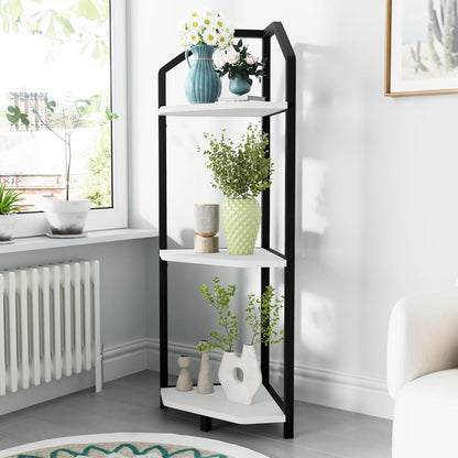 ShelfLoft 3-5 Tier 40”-70” Corner Storage Bookshelf Plant Stand