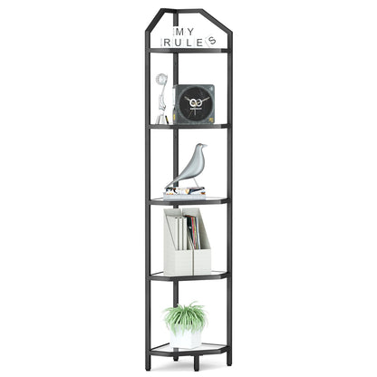 ShelfLoft 3-5 Tier 40”-70” Corner Storage Bookshelf Plant Stand