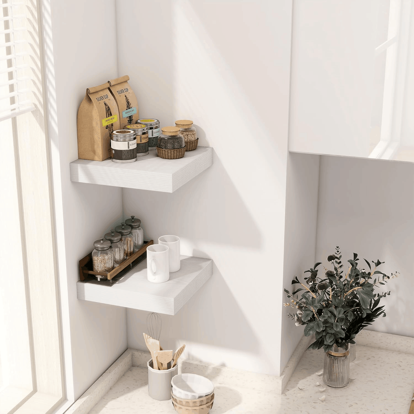 ShelfLoft 12 Inch Deep Rustic Wood Floating Shelves for Wall Decor & Storage