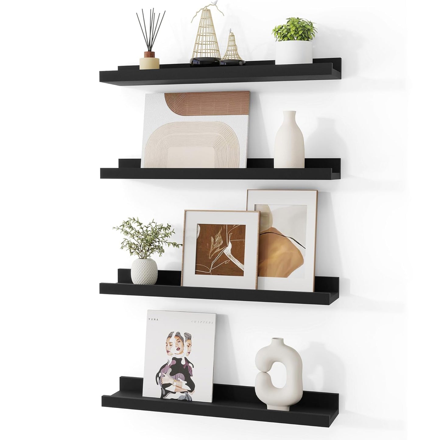 ShelfLoft 4.7 Inch Deep Floating Wall Shelves Picture Ledge Shelf,4 Pack