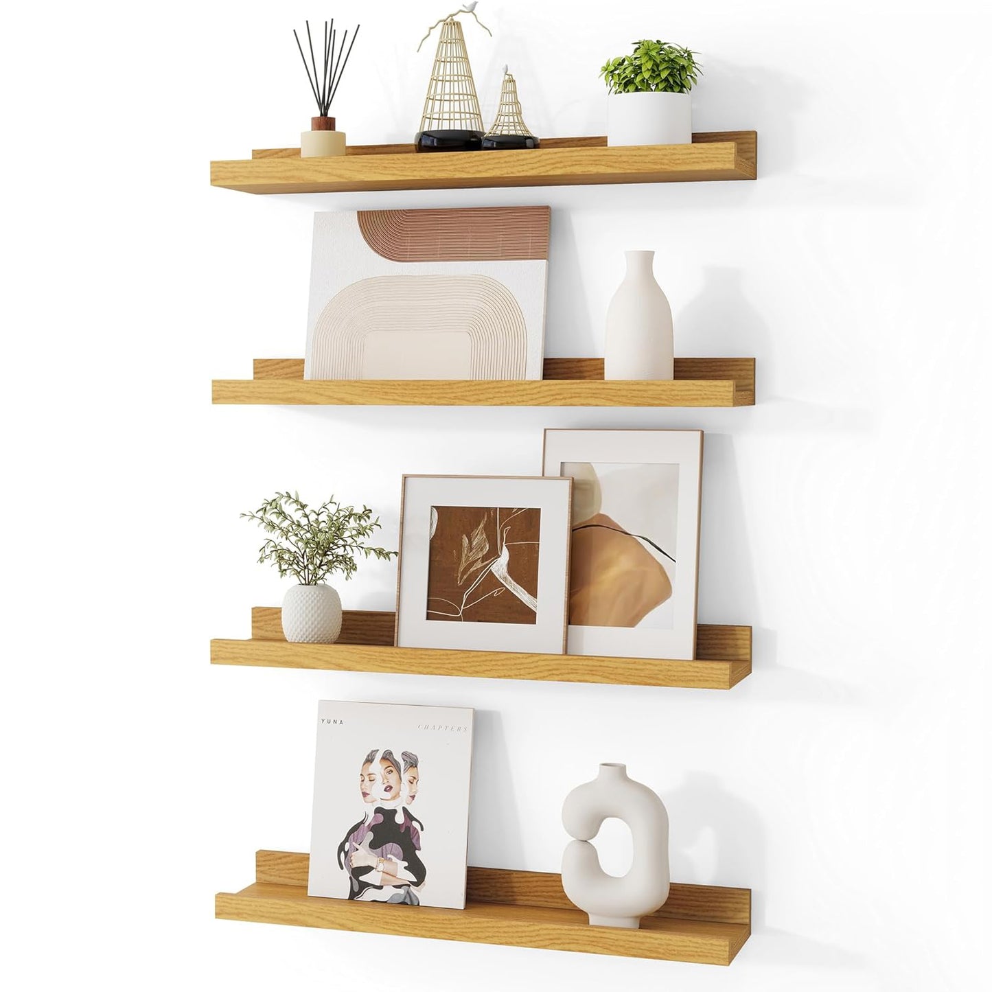 ShelfLoft 4.7 Inch Deep Floating Wall Shelves Picture Ledge Shelf,4 Pack