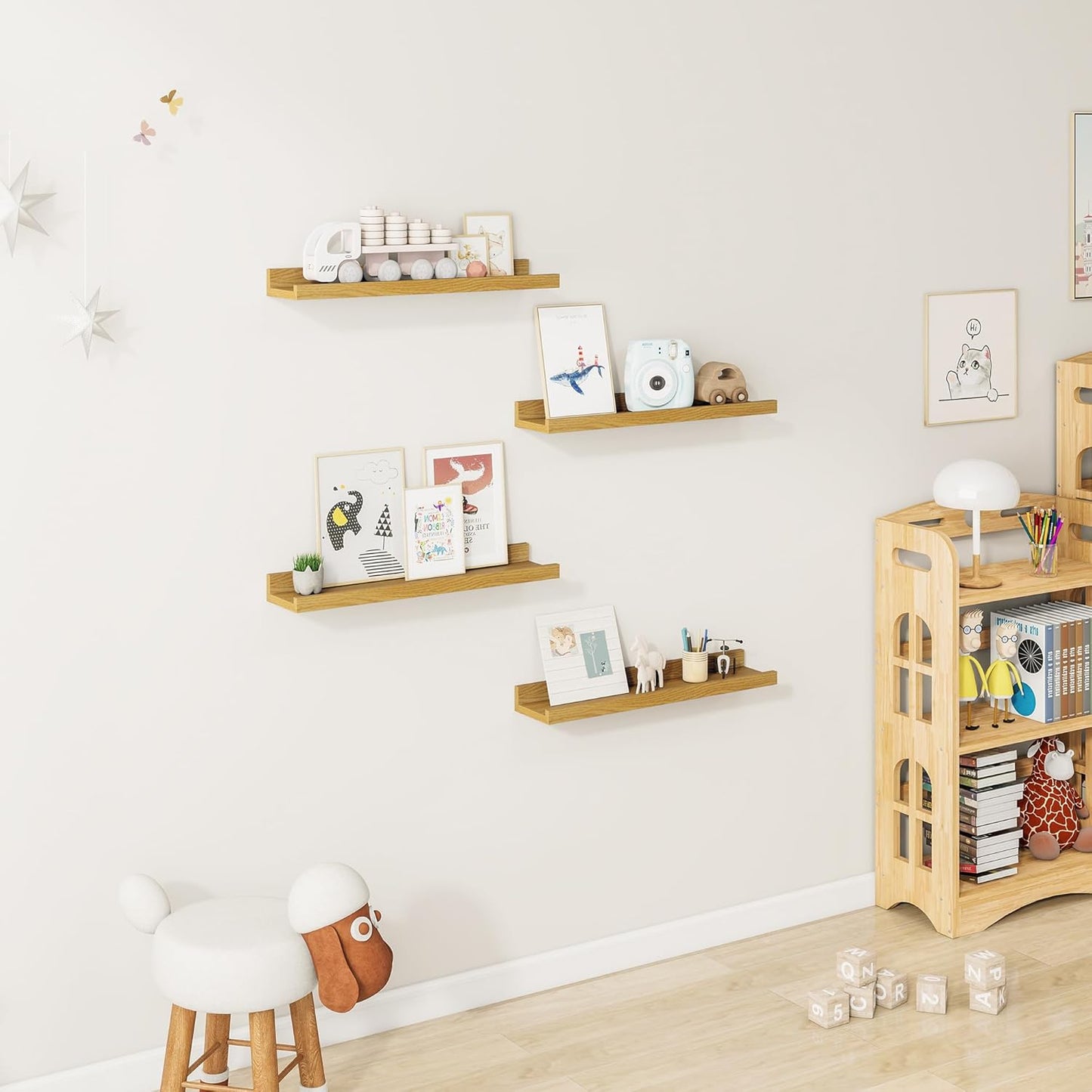 ShelfLoft 4.7 Inch Deep Floating Wall Shelves Picture Ledge Shelf,4 Pack