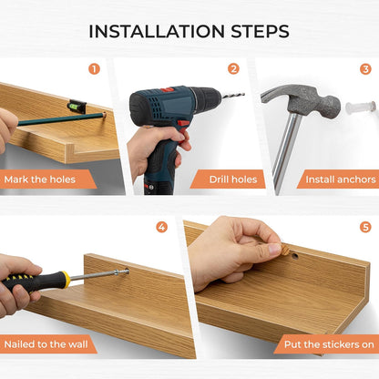 ShelfLoft 4.7 Inch Deep Floating Wall Shelves Picture Ledge Shelf,4 Pack