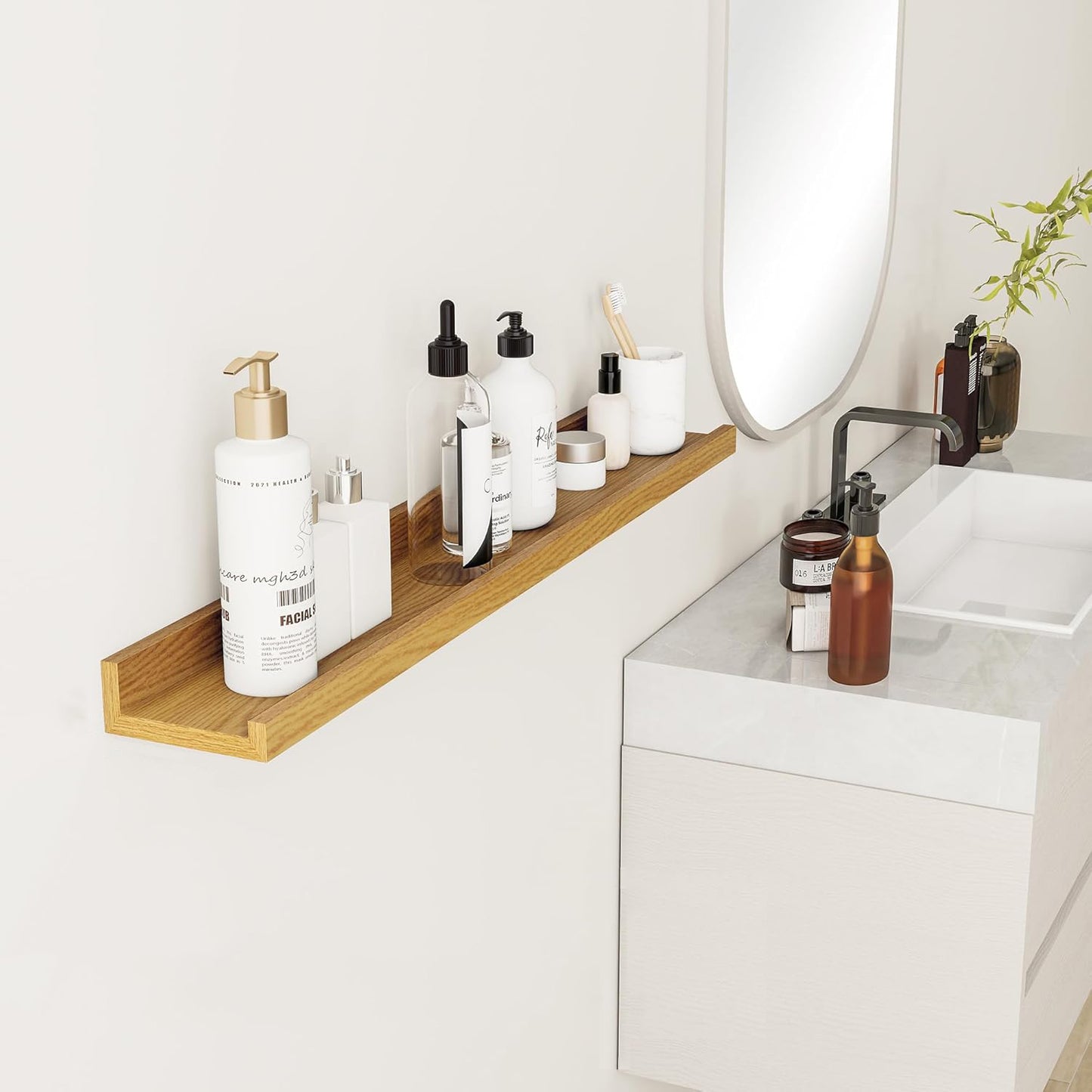 ShelfLoft 4.7 Inch Deep Floating Wall Shelves Picture Ledge Shelf,4 Pack