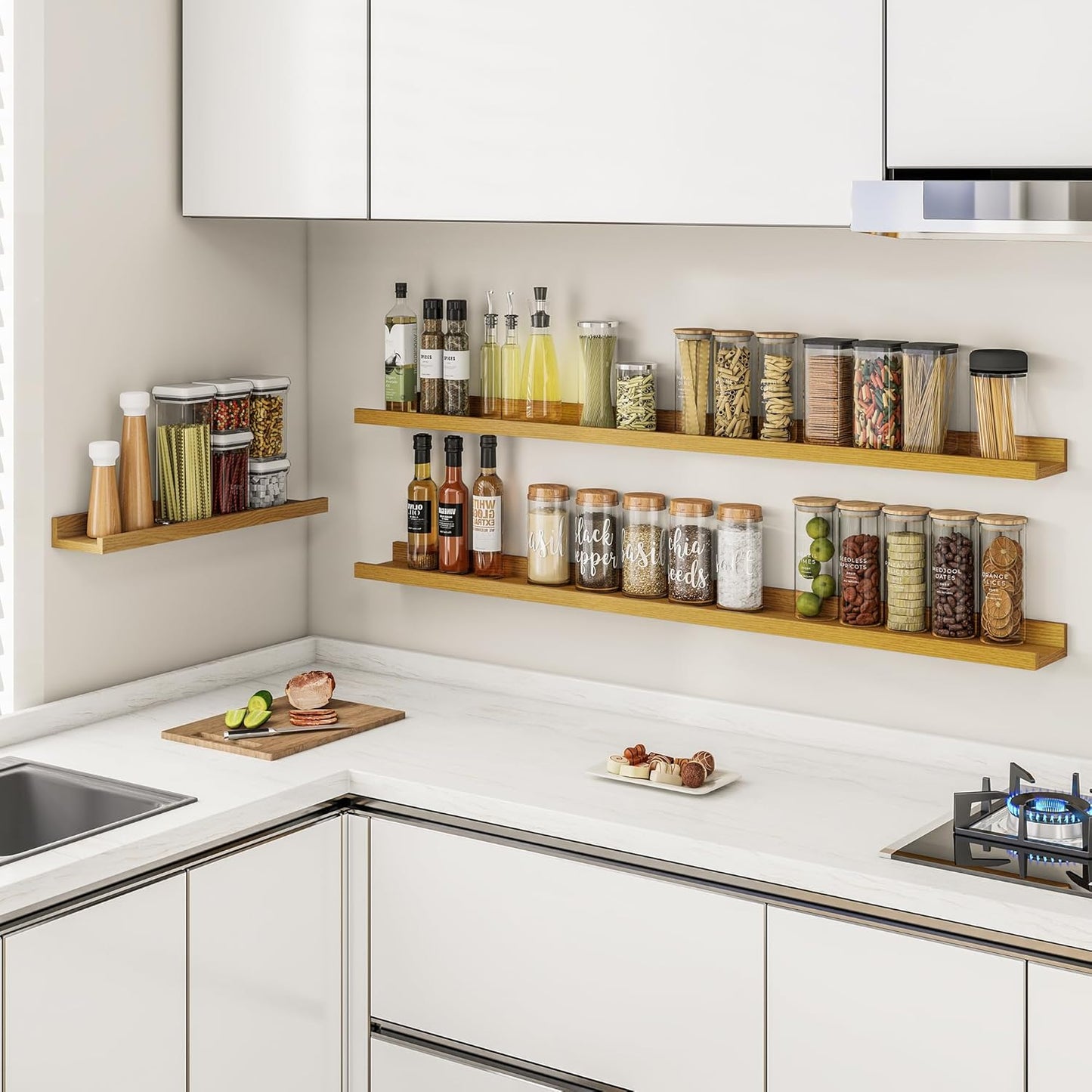 ShelfLoft 4.7 Inch Deep Floating Wall Shelves Picture Ledge Shelf,4 Pack