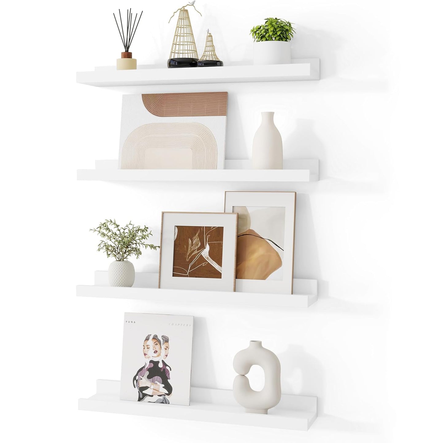 ShelfLoft 4.7 Inch Deep Floating Wall Shelves Picture Ledge Shelf,4 Pack