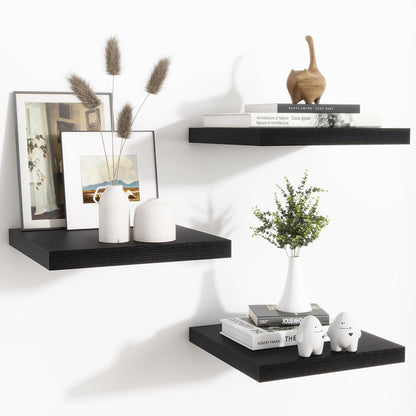 Shelfloft 3-Piece 7.5 Inch Square Floating Cornor Shelves for Small Space Storage