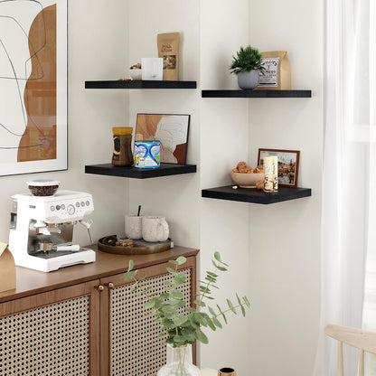 Shelfloft 3-Piece 7.5 Inch Square Floating Cornor Shelves for Small Space Storage