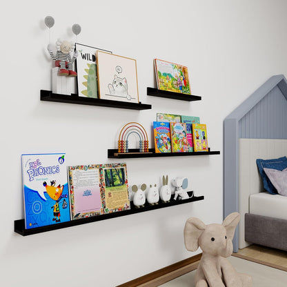 ShelfLoft 5.5 Inch Deep Picture Ledge Shelf Wall Display Floating Shelves with Lip