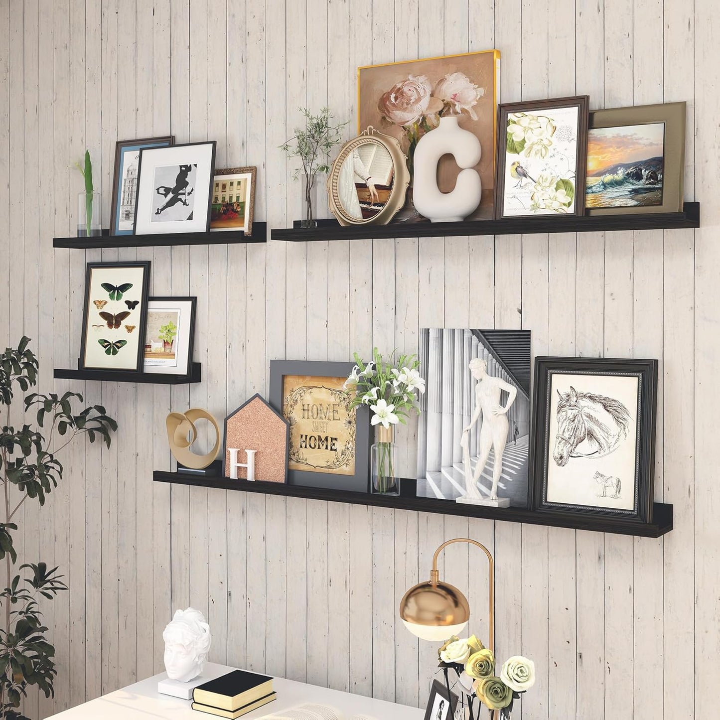 ShelfLoft 5.5 Inch Deep Picture Ledge Shelf Wall Display Floating Shelves with Lip