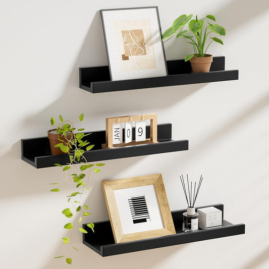 ShelfLoft 5.7 Inch Deep Picture Ledge Shelf Floating Shelves Set of 3