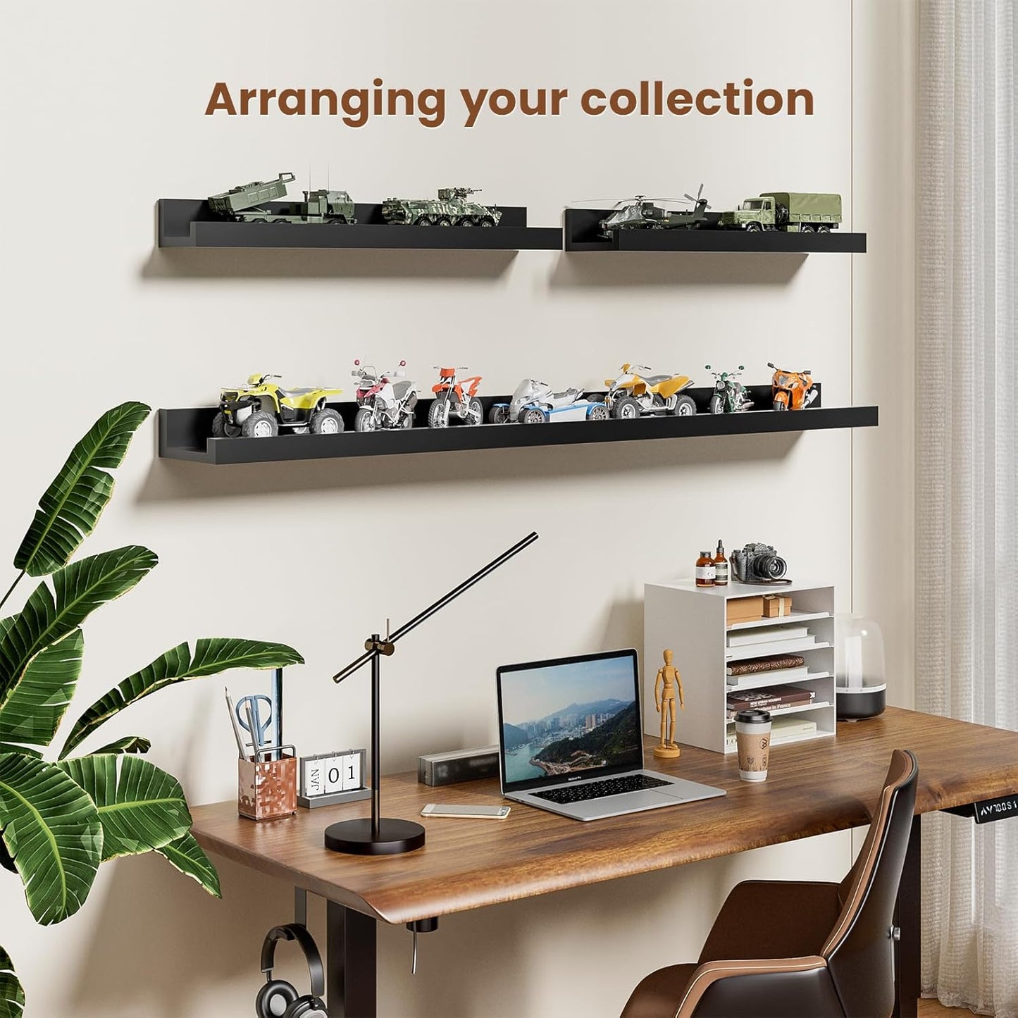 ShelfLoft 5.7 Inch Deep Picture Ledge Shelf Floating Shelves Set of 3