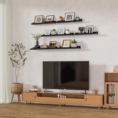 ShelfLoft 5.7 Inch Deep Picture Ledge Shelf Floating Shelves Set of 3