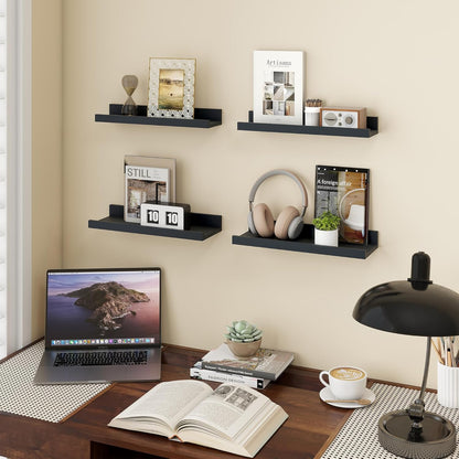 ShelfLoft 5.5 Inch Deep Picture Ledge Shelf Wall Display Floating Shelves with Lip