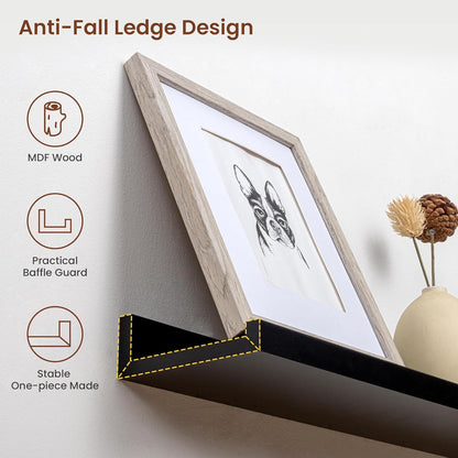 ShelfLoft 5.5 Inch Deep Picture Ledge Shelf Wall Display Floating Shelves with Lip