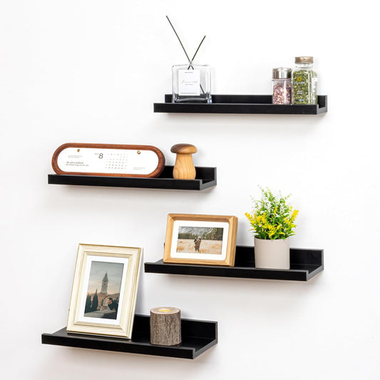 ShelfLoft 6.25 Inch Deep Picture Ledge Floating Shelves for Wall Storage,Set of 4