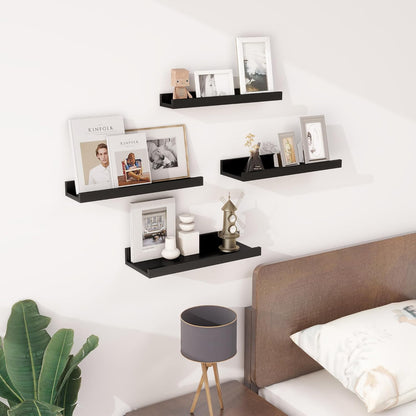 ShelfLoft 16" Wide x 6.25" Deep Picture Ledge Floating Shelves for Wall Storage,Set of 4