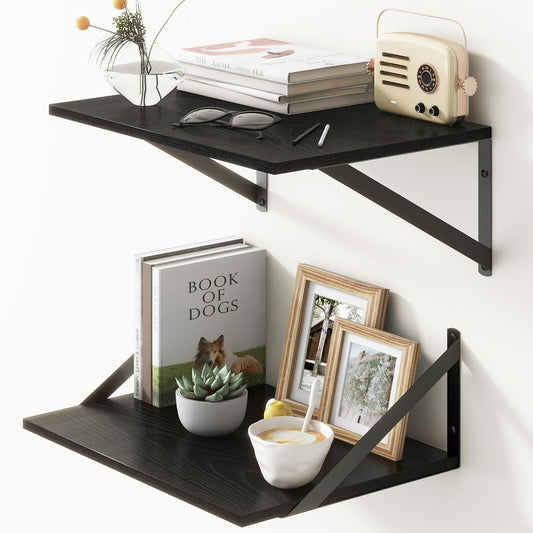 ShelfLoft 12 Inch Deep Wall Display & Storage Floating Shelves with Visible Brackets