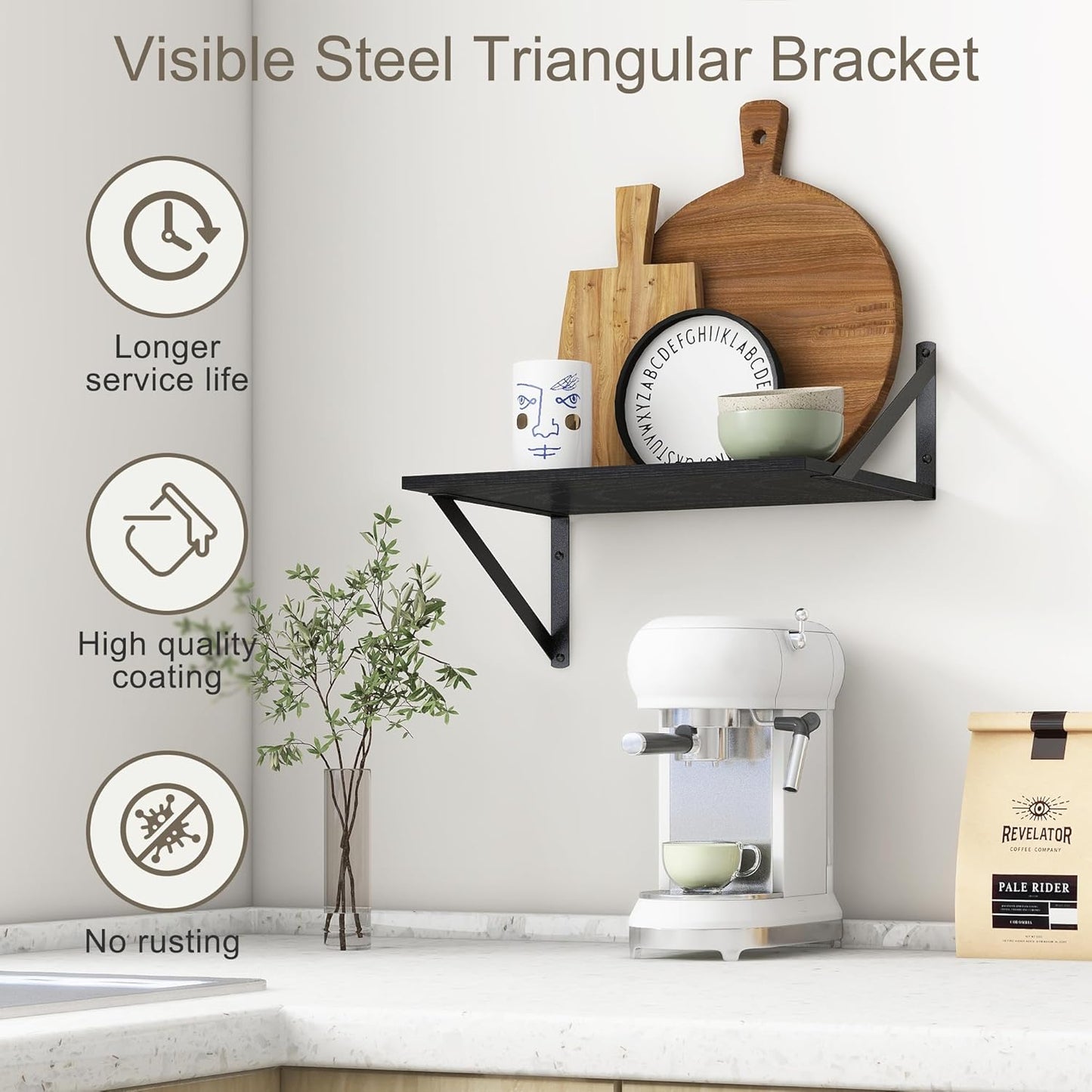 ShelfLoft 12 Inch Deep Wall Display&Storage Floating Shelves with Visible Brackets