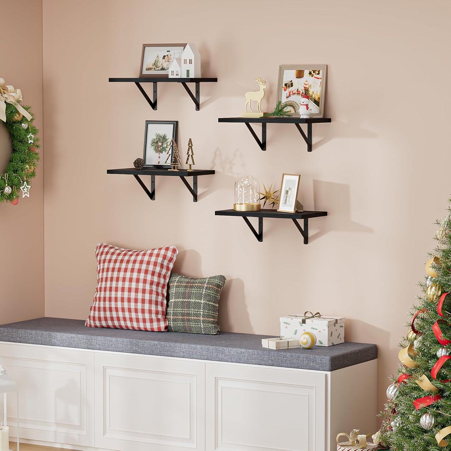 ShelfLoft 8"D Black Floating Shelves with Brackets