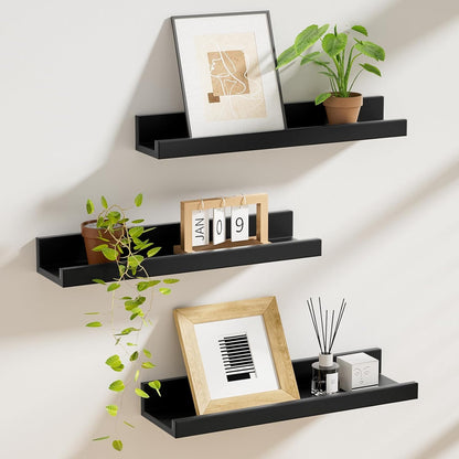 ShelfLoft 5.7"D x 2"H Black Picture Ledge Shelf Floating Shelves,3 Pack