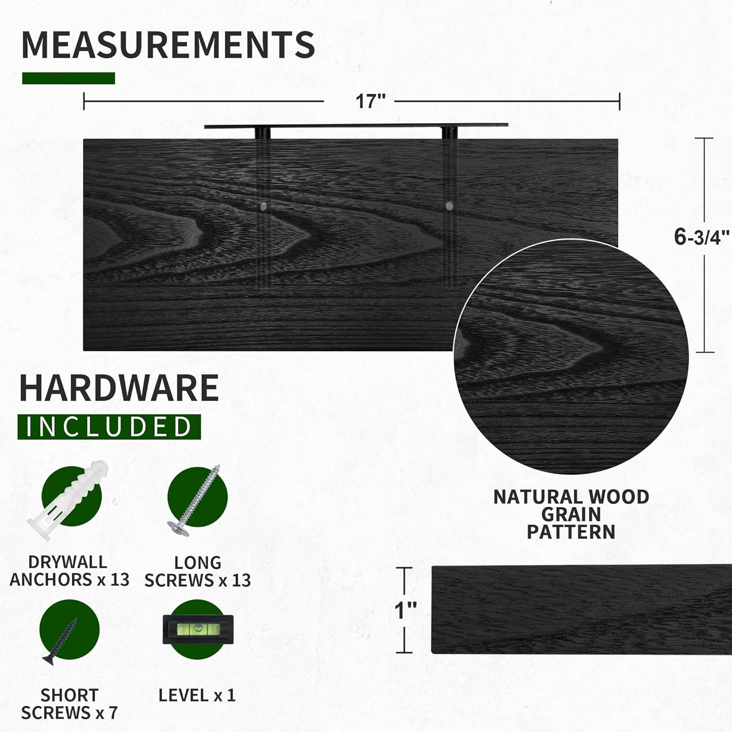 ShelfLoft 6.8 Inch Deep Natural Paulownia Wood Floating Shelves