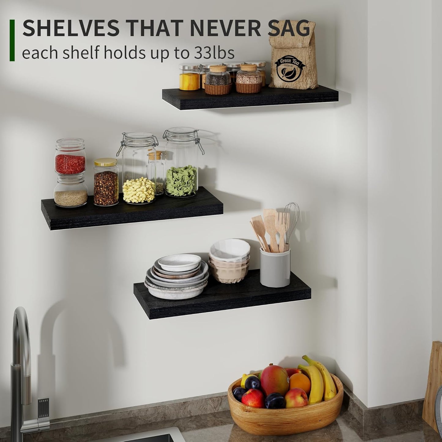 ShelfLoft 6.8 Inch Deep Natural Paulownia Wood Floating Shelves