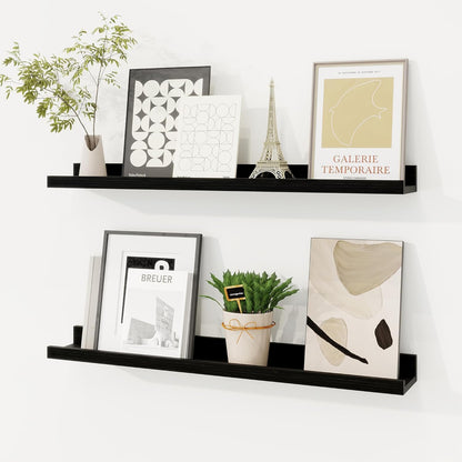 Shelfloft 3.5 Inch Deep Picture Ledge Shelf Solid Wood Wall Shelves