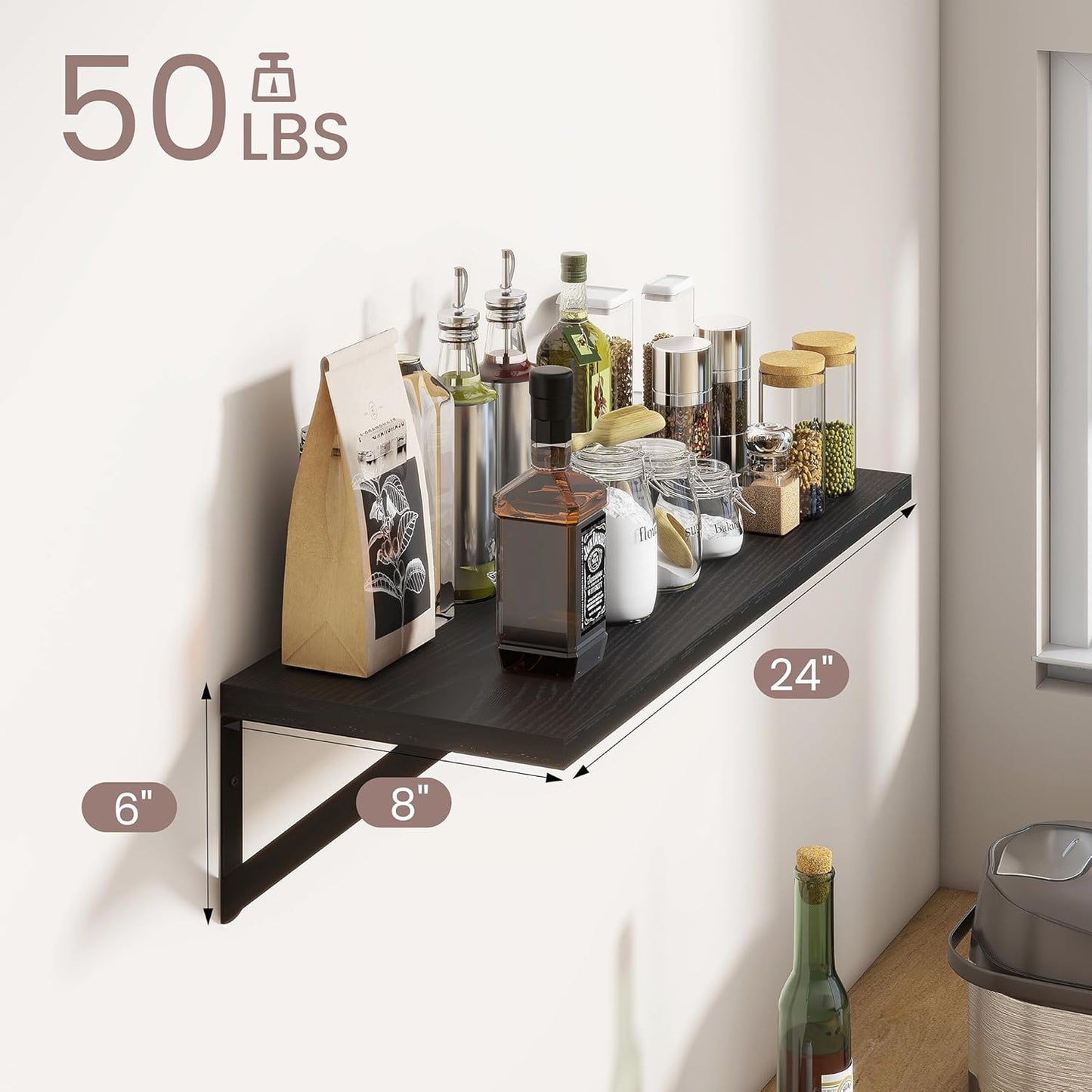 ShelfLoft 8 Inch Deep Floating Shelves for Wall