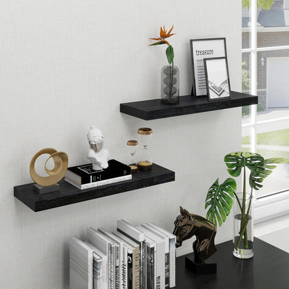 ShelfLoft 8 Inch Deep Solid Pine Wood Floating Shelves