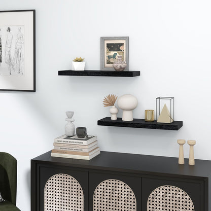 ShelfLoft 8 Inch Deep Solid Pine Wood Floating Shelves