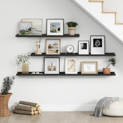 ShelfLoft 4.7"D x 2"H Black Picture Ledge Floating Shelves