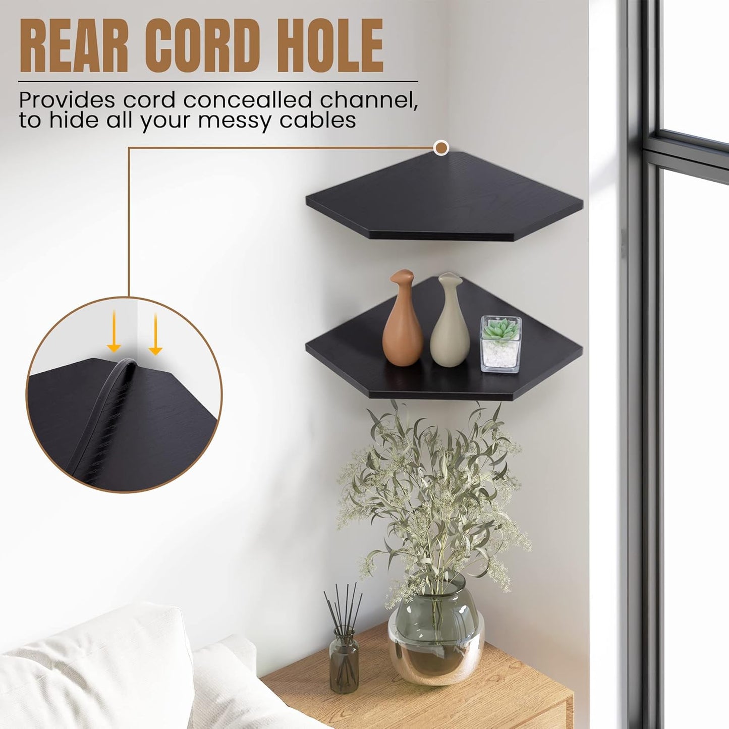 ShelfLoft Wall Mount Floating Corner Shelves